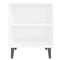 Nachtkastjes 2 st met metalen poten 40x30x50 cm wit
