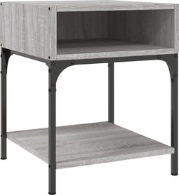 vidaXL - Nachtkastje - 40x41x50 - cm - bewerkt - hout - grijs - sonoma