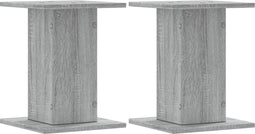 vidaXL - Speakerstandaards - 2 - st - 30x30x40 - cm - bewerkt - hout - grijs - sonoma
