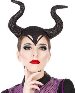 ATOSA - Heksen koningin haarband met hoorns voor volwassenen