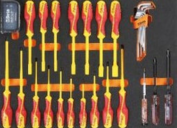 Soepele voorgevormde inzetbakken met assortiment gereedschap MB63