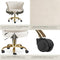 tectake® Stella - Bureaustoel - In hoogte verstelbaar - Fluwelen bekleding - Wit