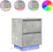 vidaXL - Nachtkastjes - met - LED-verlichting - 2 - st - 38x34x50 - cm - betongrijs