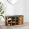 vidaXL - Schoenenbank - 102x32x50 - cm - bewerkt - hout - oud - houtkleurig