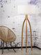 GOOD&MOJO Vloerlamp Annapurna - Wit/Bamboe - Ø60cm - Scandinavisch,Bohemian - Staande lampen voor Woonkamer - Slaapkamer