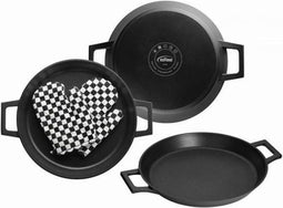Inoxibar Absolut Black Paellapan met Handschoenen Cadeau, 32cm