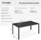 tectake® - Tuintafel 150 x 90 x 74,5 cm - Weerbestendig - Aluminium frame zwart