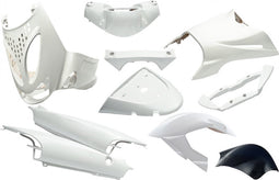 Plaatset 11-delig Edge voor Aprilia SR van bouwjaar 1997 tot 2004 - glanzend wit
