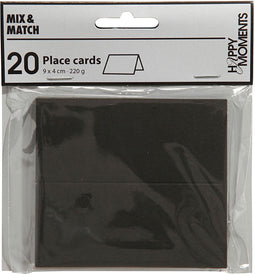 Plaatskaarten, zwart, afm 9x4 cm, 220 gr, 20stuks