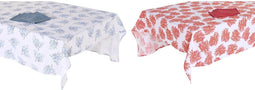 Placemat en servetten DKD Home Decor 150 x 250 x 0,5 cm Blauw Fuchsia Wit (2 Stuks)