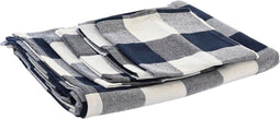 Placemat en servetten DKD Home Decor 250 x 150 x 0,5 cm Blauw Wit