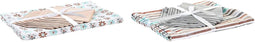 Placemat en servetten DKD Home Decor 9 Onderdelen 2 Stuks 150 x 250 x 0,5 cm Grijs Hemelsblauw