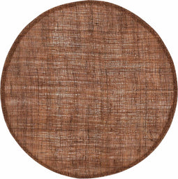 Placemat Linnen rond cognac set/6