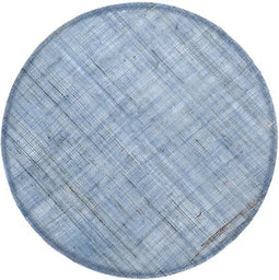 Placemat Linnen rond hemels blauw set/6