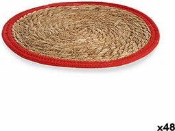 Placemat Natuurlijk Rood 35 x 1 x 35 cm (48 Stuks)