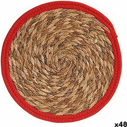 Placemat Natuurlijk Rood Natuurlijke Vezel (30 x 1 x 30 cm) (48 Stuks)