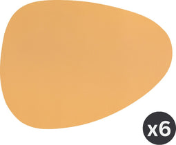 Placemat Stone Togo - kunststof - SET/6 - camel - 43x32cm