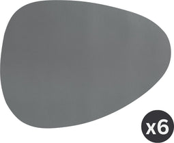 Placemat Stone Togo - kunststof - SET/6 - grijs - 43x32cm
