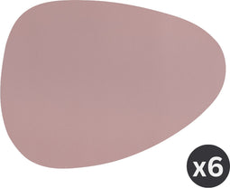 Placemat Stone Togo - kunststof - SET/6 - mauve - 43x32cm