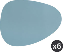 Placemat Stone Togo - kunststof - SET/6 - stone blue - 43x32cm