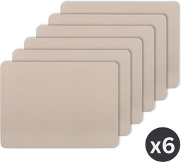 Placemat Togo - kunststof - SET/6 - taupe - 33x45cm
