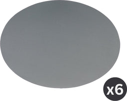 Placemat Togo ovaal - kunststof - SET/6 - grijs - 33x45cm