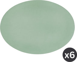 Placemat Togo ovaal - kunststof - SET/6 - groen - 33x45cm