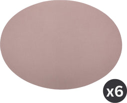 Placemat Togo ovaal - kunststof - SET/6 - mauve - 33x45cm