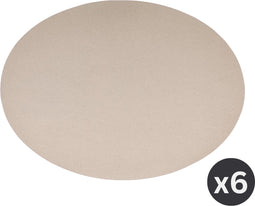 Placemat Togo ovaal - kunststof - SET/6 - taupe - 33x45cm