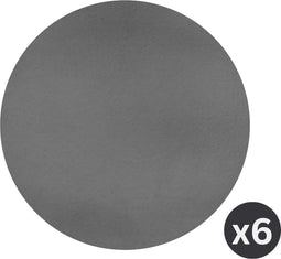 Placemat Togo rond (dia 38cm) - kunststof - grijs - SET/6