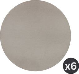 Placemat Togo rond (dia 38cm) - kunststof - taupe - SET/6