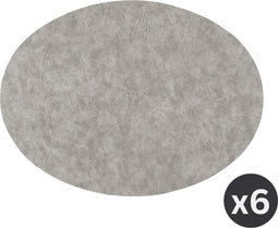 Placemat TROJA - ovaal, SET/6, 33x45cm, zilver