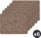 Placemat TRUMAN rechthoekig, SET/6, 33x45 cm, dubbelzijdig, koffie