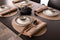 Placemat TRUMAN SET/6, oval, 33x45 cm, double layer, coffee