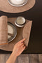 Placemat TRUMAN SET/6, oval, 33x45 cm, double layer, taupe