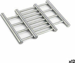 Placemat Uitschuifbaar Zilverkleurig Roestvrij staal 23 x 2 x 20 cm (12 Stuks)