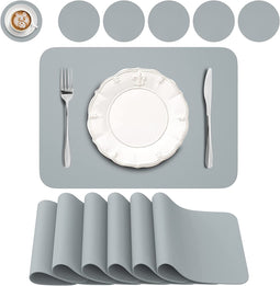 Placemats Set voor Eettafel,6 Placemats & 6 Onderzetters,Wasbare Tafelmat 16.1"x12.2" Servies Pad Wa