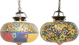 Plafondlamp DKD Home Decor 32 x 32 x 26 cm Kristal Multicolour 25 W (2 Stuks)
