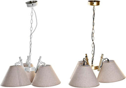 Plafondlamp DKD Home Decor 50 x 46 x 30 cm Gouden Metaal Wit 50 W (2 Stuks)