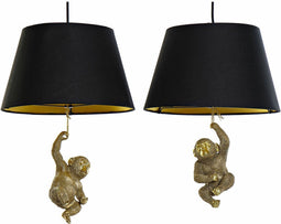 Plafondlamp DKD Home Decor Gouden Hars 220 V 50 W Aap (35.5 x 35.5 x 51 cm) (2 pcs)