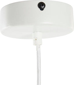 Plafondlamp DKD Home Decor Metaal Wit Lichtbruin Rotan 50 W (30 x 30 x 38 cm)