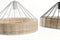 Plafondlamp DKD Home Decor Zwart Metaal Rotan 50 W (35 x 35 x 22 cm) (2 Stuks)