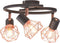 Plafondlamp met 3 spotlights E14 zwart en koperkleurig