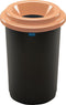 Plafor Eco Bin Ronde Prullenbak voor afvalscheiding - 50L – Zwart/Bruin - Inclusief 5-delige Stickerset - Afvalbak voor gemakkelijk Afval Scheiden en Recycling - Afvalemmer - Vuilnisbak voor Huishouden, Keuken en Kantoor - Afvalbakken - Recyclen