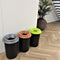 Plafor Eco Bin Ronde Prullenbak voor afvalscheiding - 50L – Donkergrijs - Inclusief 5-delige Stickerset - Afvalbak voor gemakkelijk Afval Scheiden en Recycling - Afvalemmer - Vuilnisbak voor Huishouden, Keuken en Kantoor - Afvalbakken - Recyclen