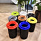 Plafor Eco Bin Ronde Prullenbak voor afvalscheiding - 50L – Wit - Inclusief 5-delige Stickerset - Afvalbak voor gemakkelijk Afval Scheiden en Recycling - Afvalemmer - Vuilnisbak voor Huishouden, Keuken en Kantoor - Afvalbakken - Recyclen