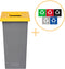 Plafor Fit Bin, Prullenbak voor afvalscheiding - 75L – Grijs/Geel- Inclusief 5-delige Stickerset - Afvalbak voor gemakkelijk Afval Scheiden en Recycling - Afvalemmer - Vuilnisbak voor Huishouden, Keuken en Kantoor - Afvalbakken - Recyclen