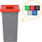 Plafor Fit Bin, Prullenbak voor afvalscheiding - 75L – Grijs/Rood - Inclusief 5-delige Stickerset - Afvalbak voor gemakkelijk Afval Scheiden en Recycling - Afvalemmer - Vuilnisbak voor Huishouden, Keuken en Kantoor - Afvalbakken - Recyclen