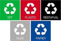 Plafor prullenbakken sticker set – 5 stuks