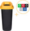 Plafor Sort Bin, Prullenbak voor afvalscheiding - 90L – Zwart/Geel - Inclusief 5-delige Stickerset - Afvalbak voor gemakkelijk Afval Scheiden en Recycling - Afvalemmer - Vuilnisbak voor Huishouden, Keuken en Kantoor - Afvalbakken - Recyclen